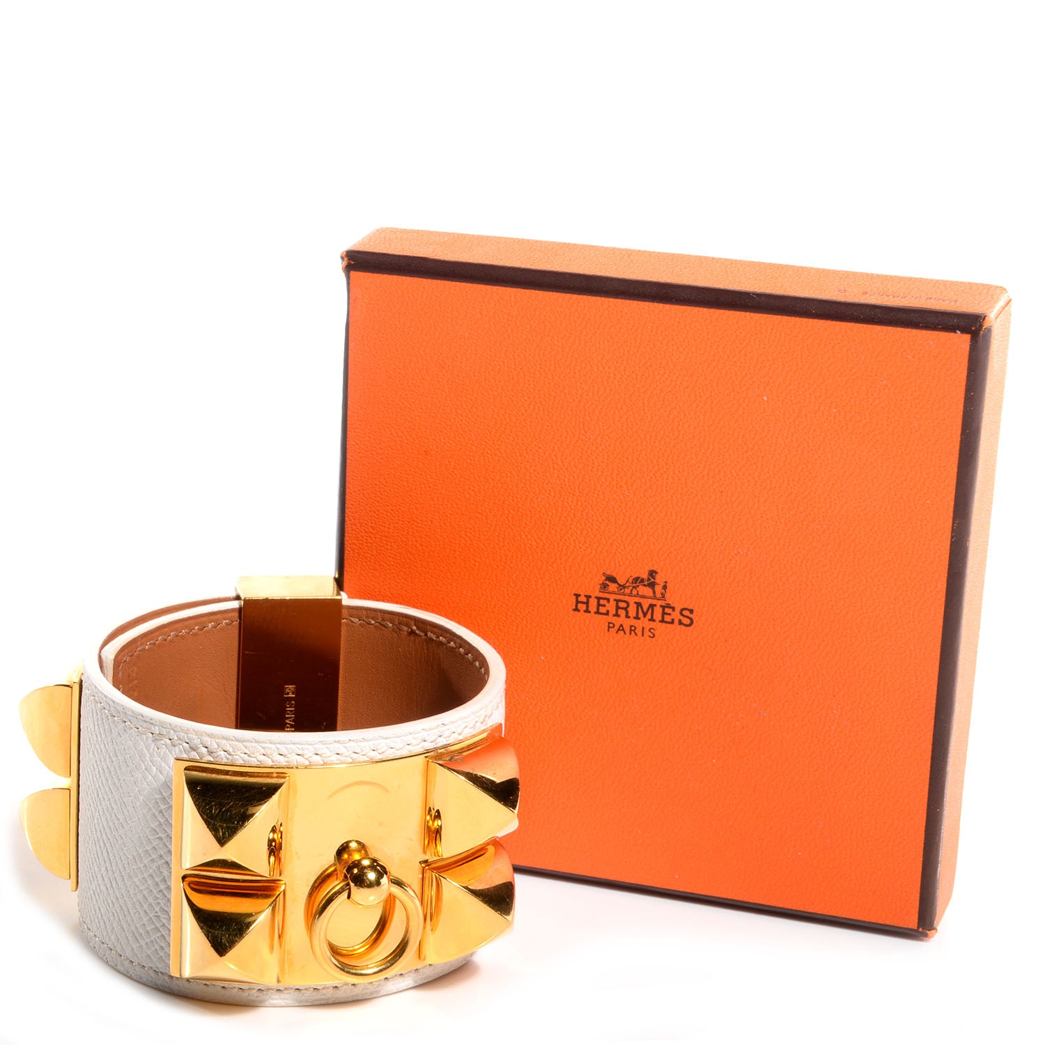 Hermes Epsom Collier de Chien CDC Bracelet White 7 of 7