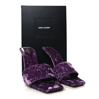 Saint Laurent Velvet Baliqua 105 Mule Sandals 39 Malva 9 of 9