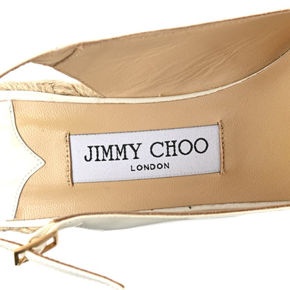 Jimmy Choo Patent 100 Wedge Sandal 38 White 7 of 8