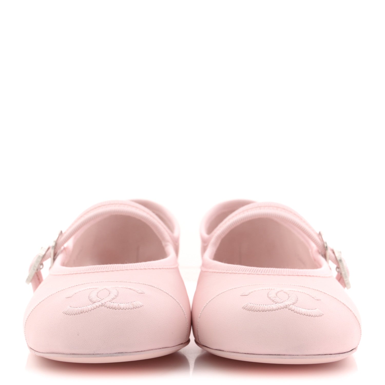 Chanel Lambskin Mary Jane Flats 38 Light Pink 3 of 10