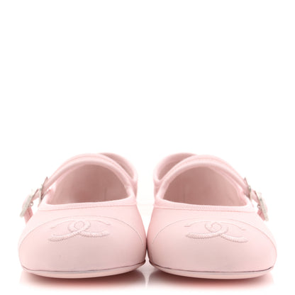 Chanel Lambskin Mary Jane Flats 38 Light Pink 3 of 10