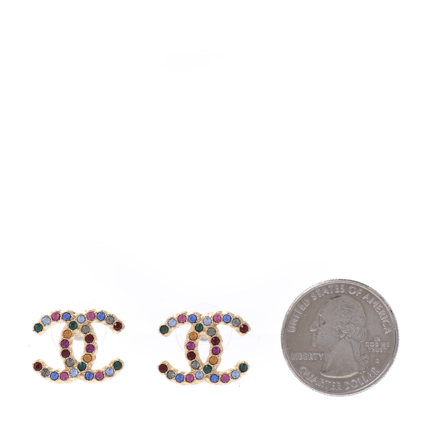Crystal Over The Rainbow CC Earrings Gold Multicolor