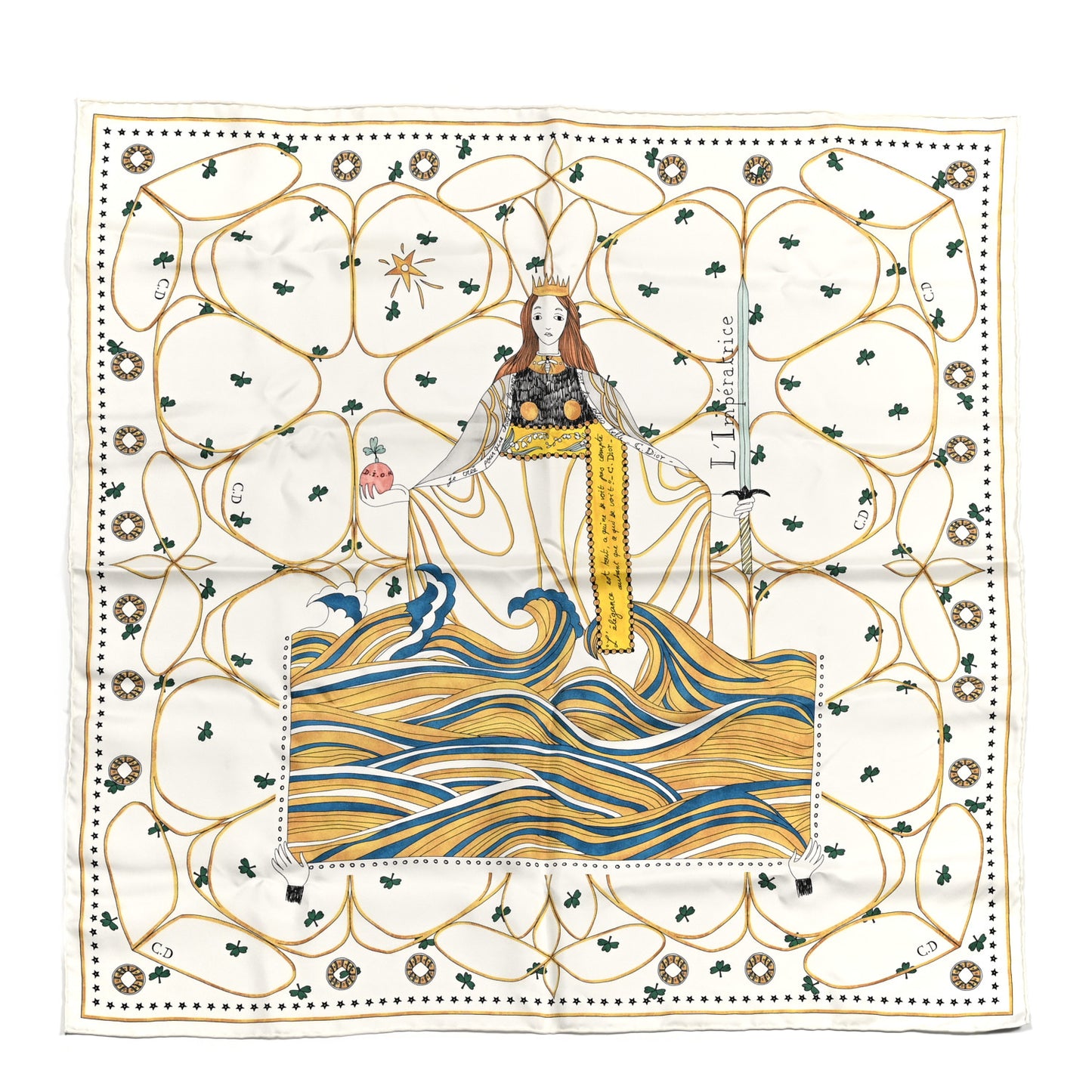 Silk L'imperatrice Square Scarf White