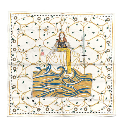 Christian Dior Silk L'imperatrice Square Scarf White 1 of 6