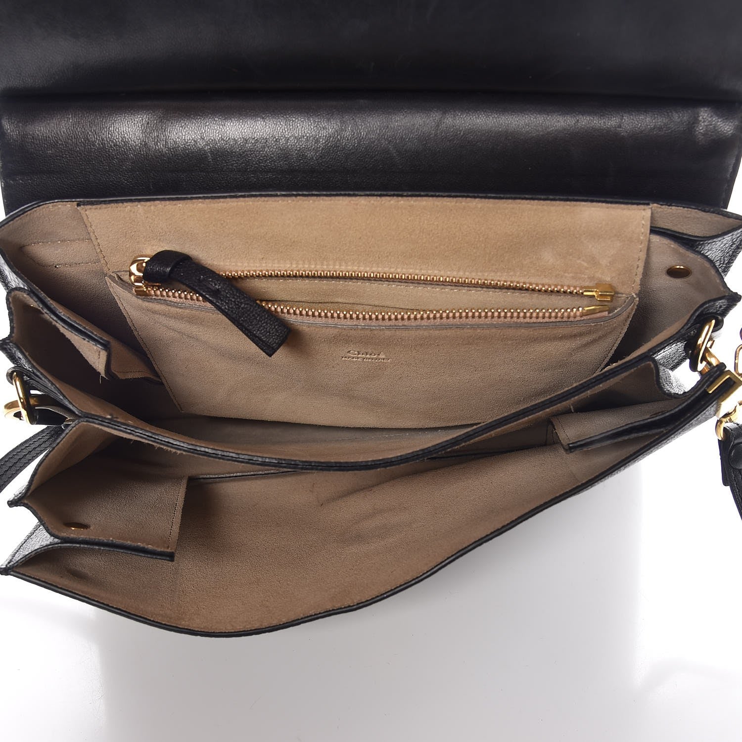 Chloe Lambskin Calfskin Embellished Medium Faye Shoulder Bag Black 5 of 8