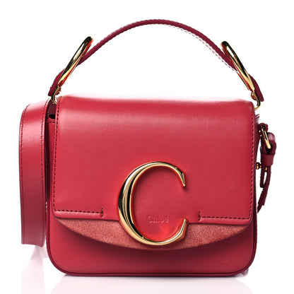 Chloe Shiny Calfskin Suede Mini C Double Carry Scarlet Pink 1 of 9
