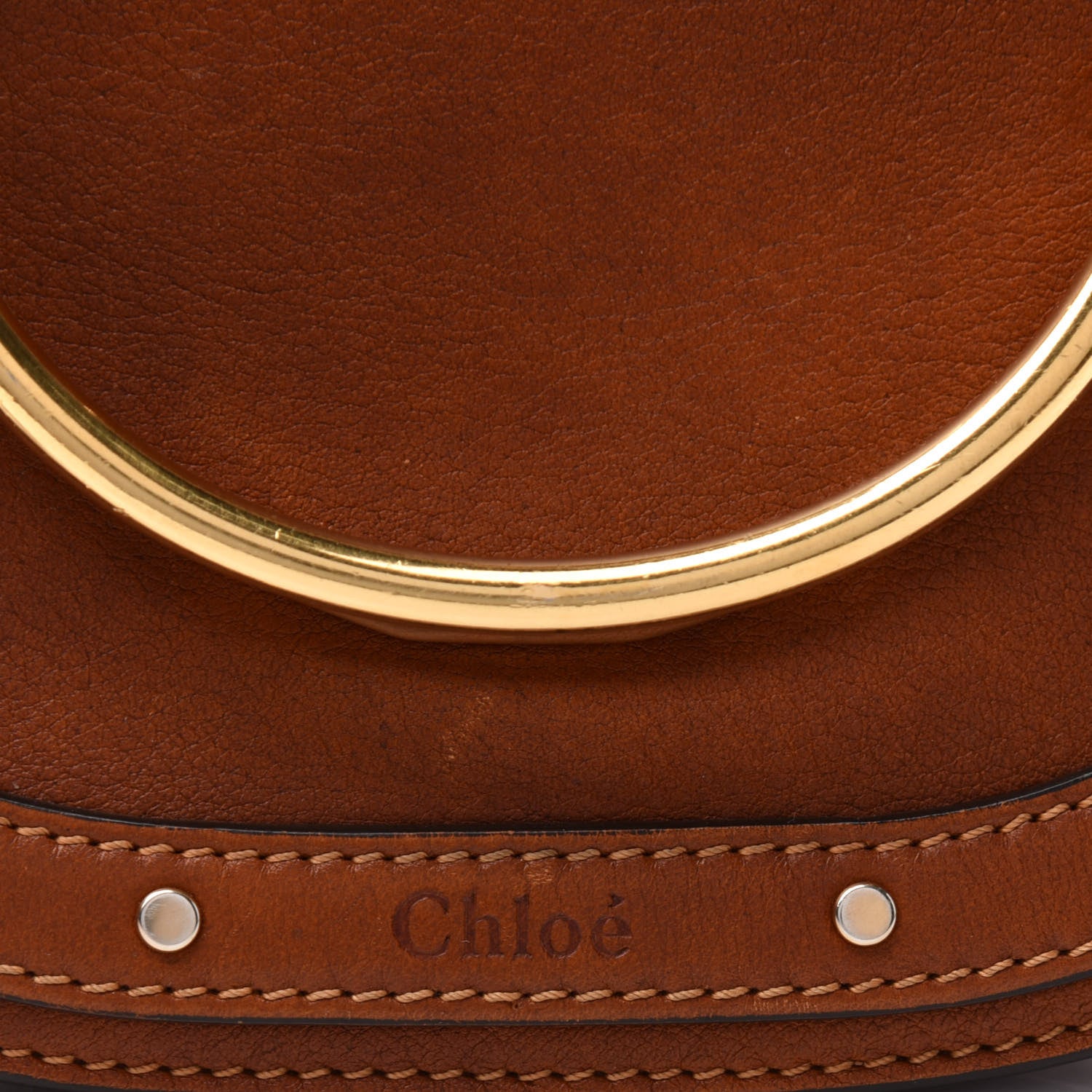 Chloe Calfskin Suede Small Nile Bracelet Bag Caramel 10 of 10