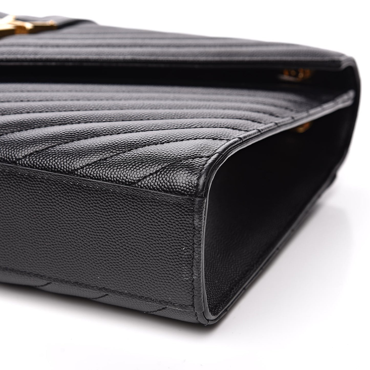 Grain De Poudre Matelasse Chevron Large Monogram Satchel Black