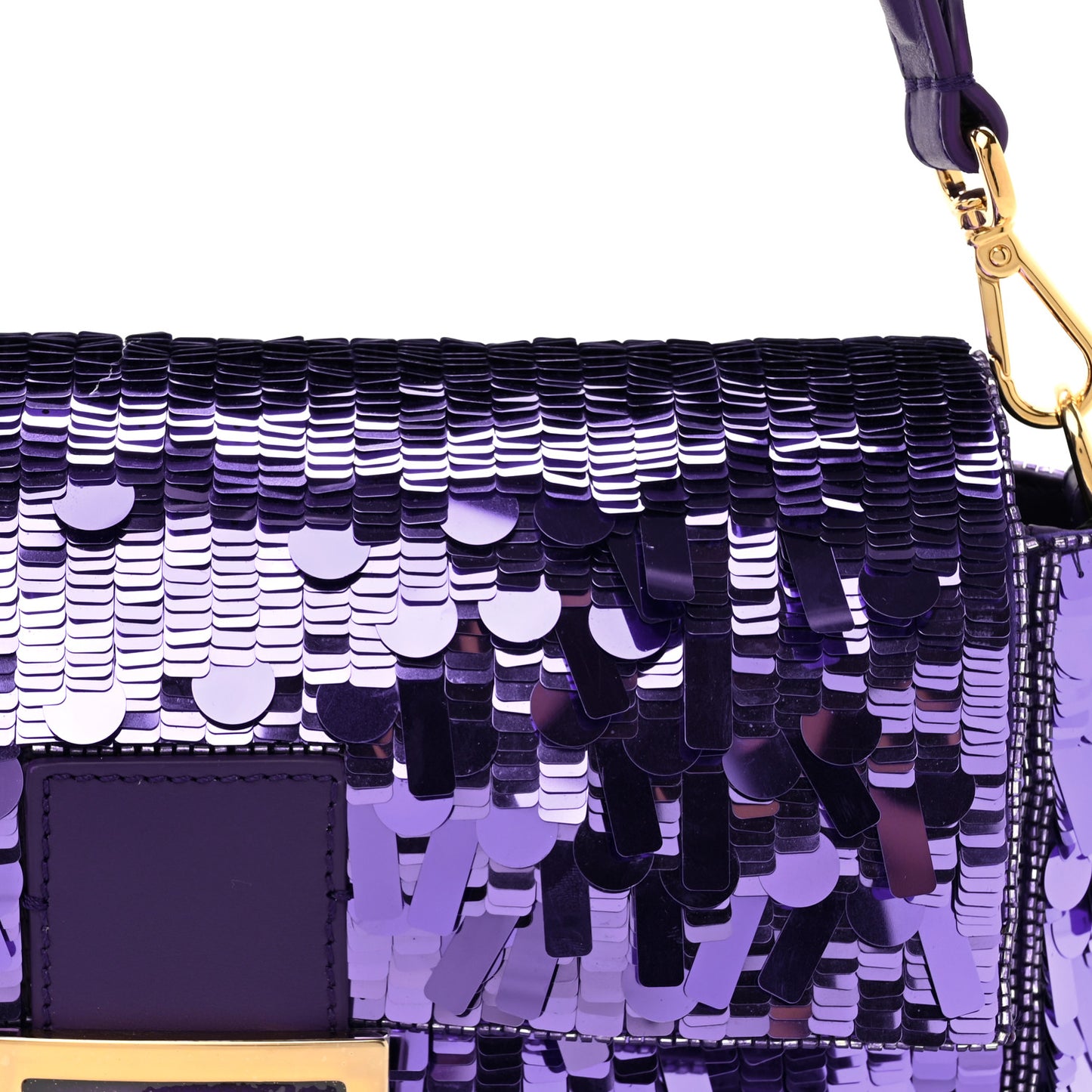 Sequin Paillettes Shiny Nappa Sex and the City Baguette Viola Purple Rain