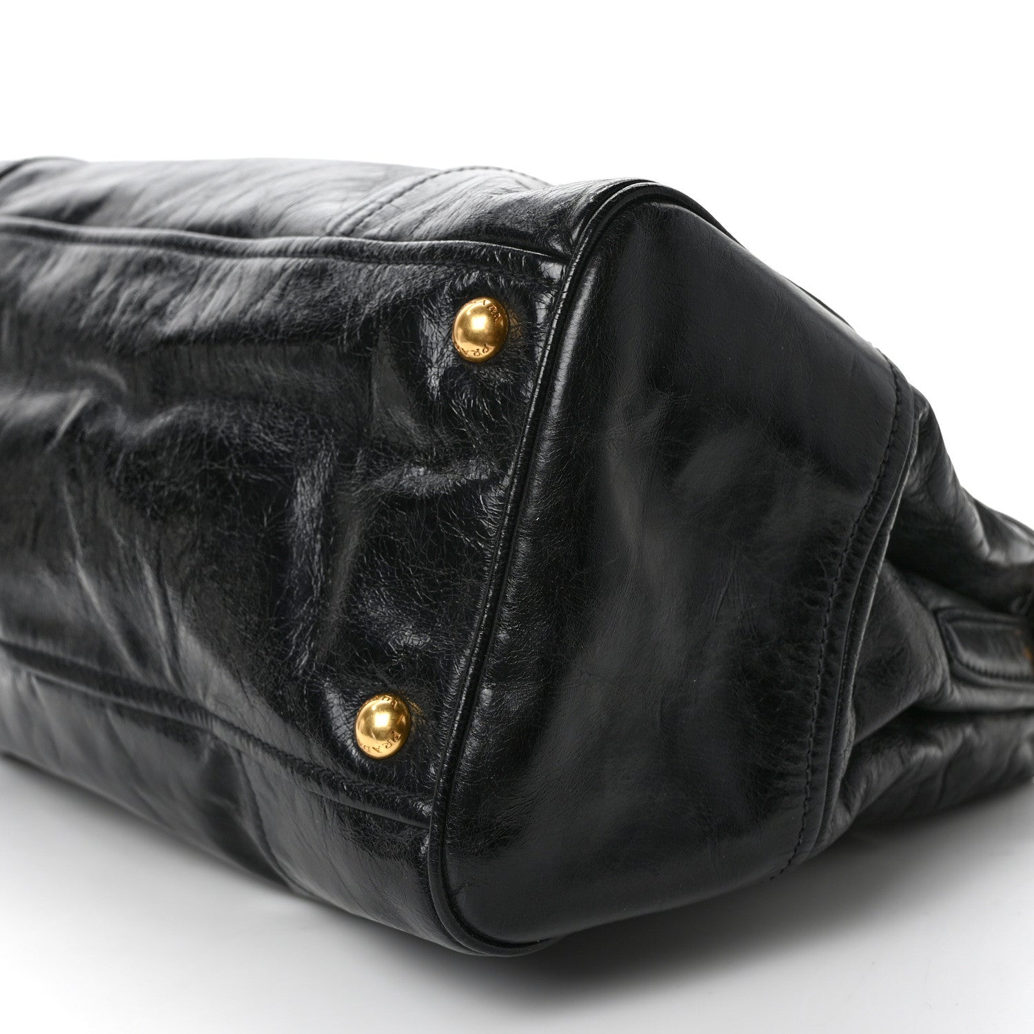 Prada Vitello Shine Shopping Satchel Black 9 of 9
