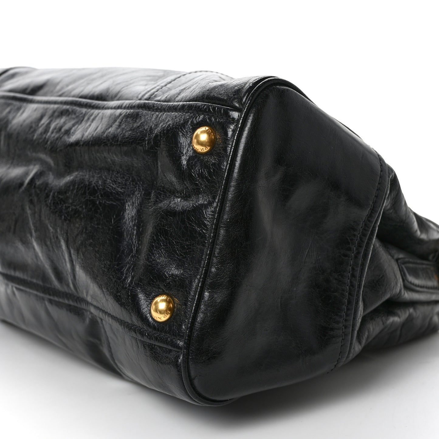Vitello Shine Shopping Satchel Black