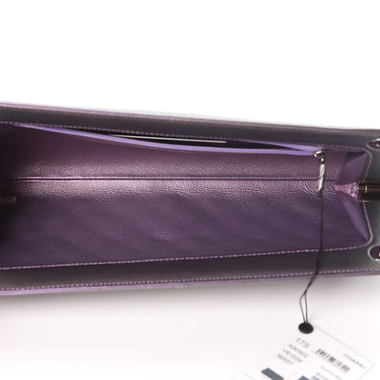 Chanel Iridescent Lambskin Quilted Clutch Dark Purple 5 of 10