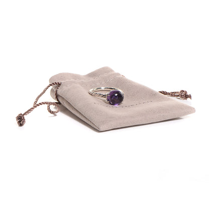 David Yurman Sterling Silver Amethyst Color Classics Oval Ring 7 5 of 5