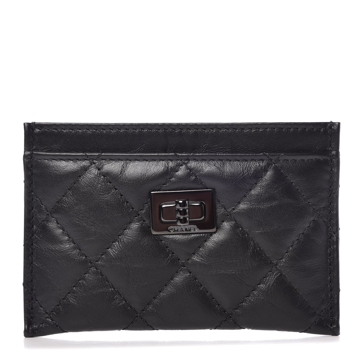 Chanel Aged Calfskin Quilted Reissue Card Holder So Black 1 of 9