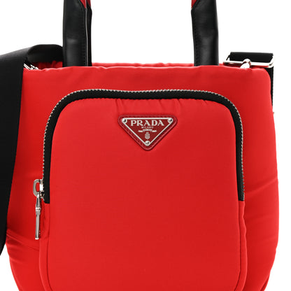 Prada Tessuto Nylon Pocket Small Cargo Tote Rosso Black 7 of 9