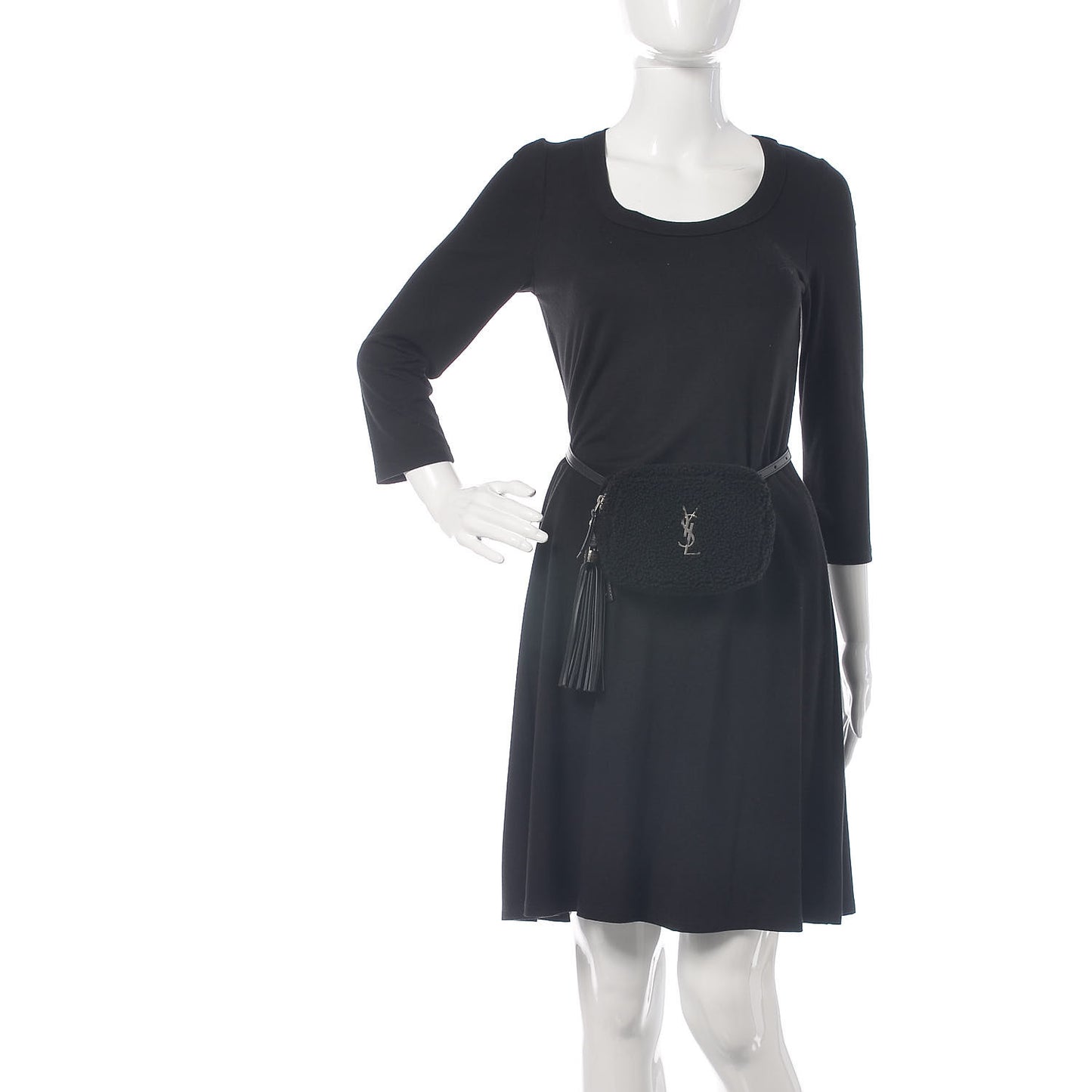 Shearling Monogram Lou Belt Bag Black