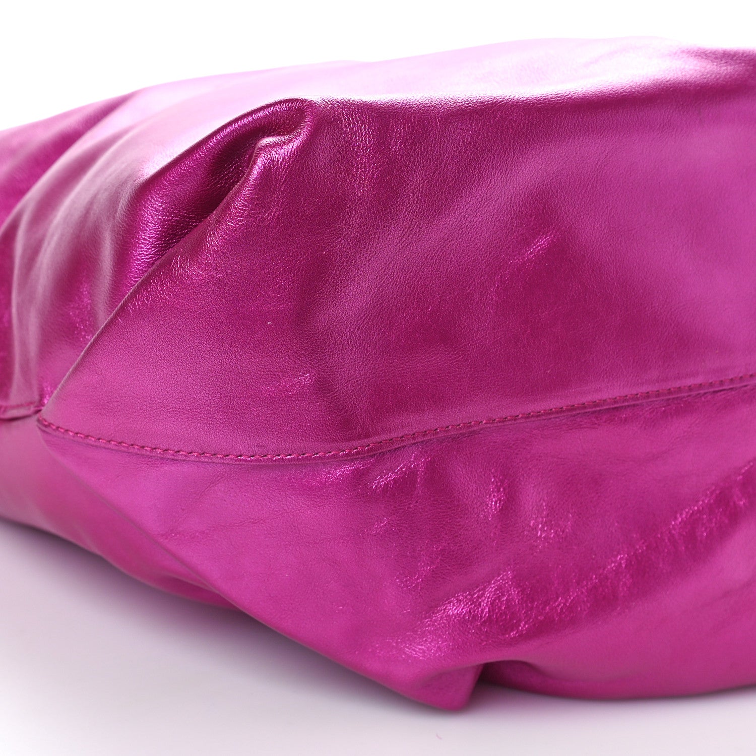 Saint Laurent Lambskin Teddy Drawstring Bag Fuchsia 11 of 13
