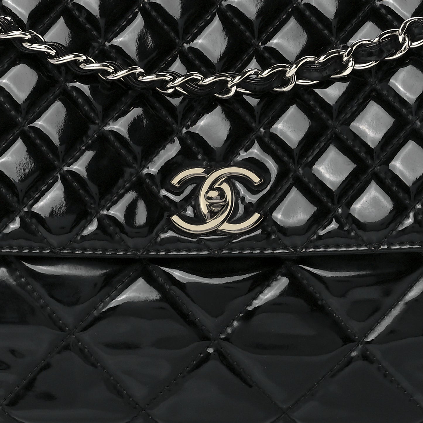 Vinyl Quilted In The Business Flap Bag Black