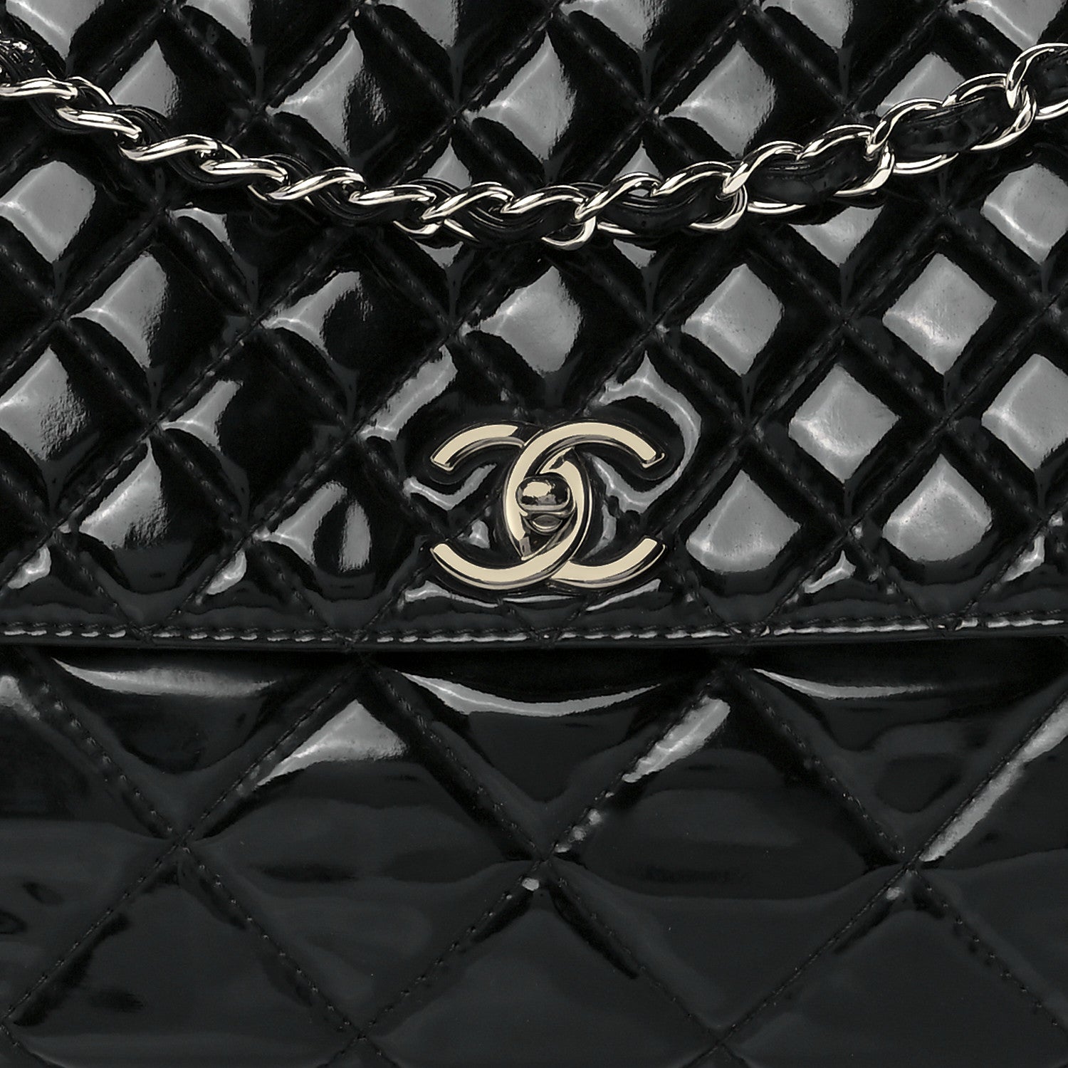 Chanel Vinyl Quilted In The Business Flap Bag Black 8 of 12