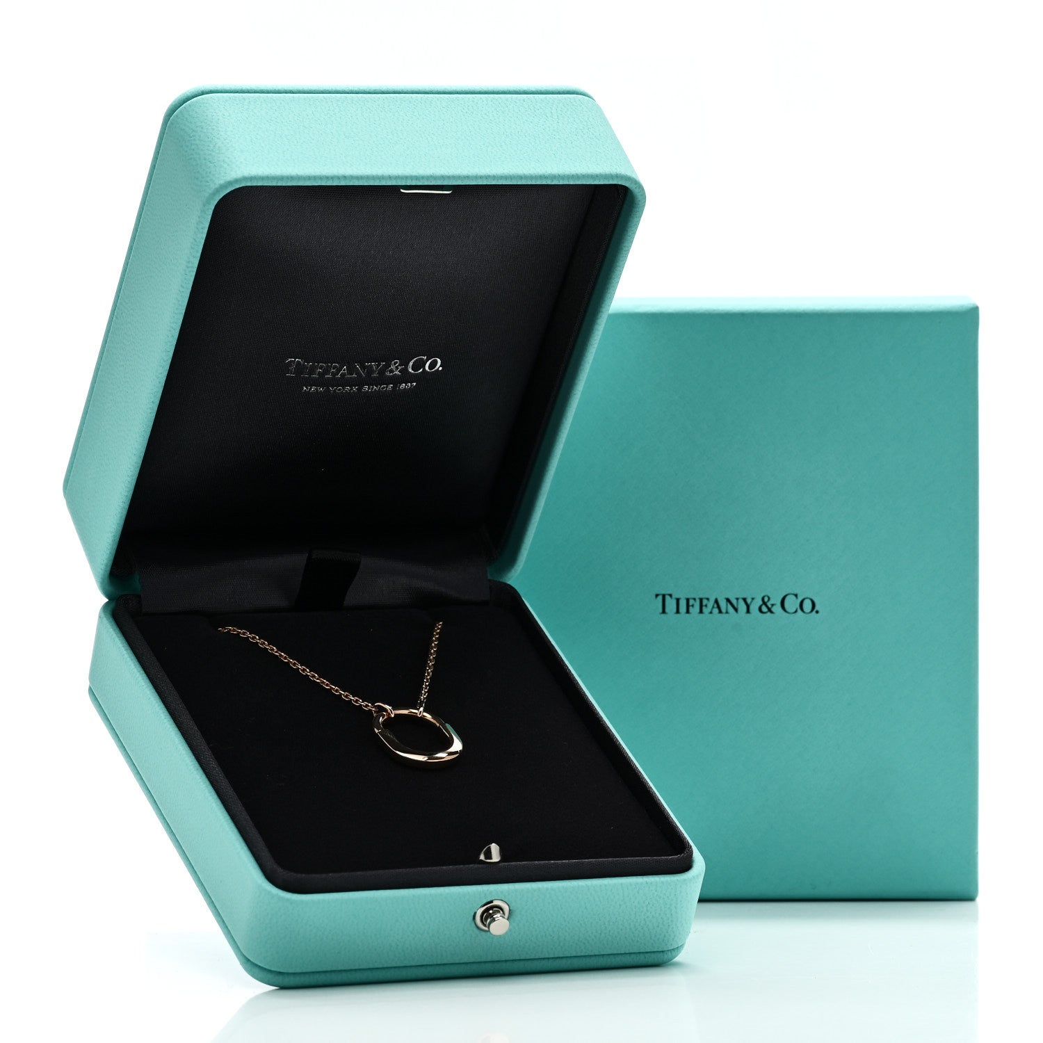 Tiffany 18K Rose Gold Small Lock Pendant Necklace 7 of 7