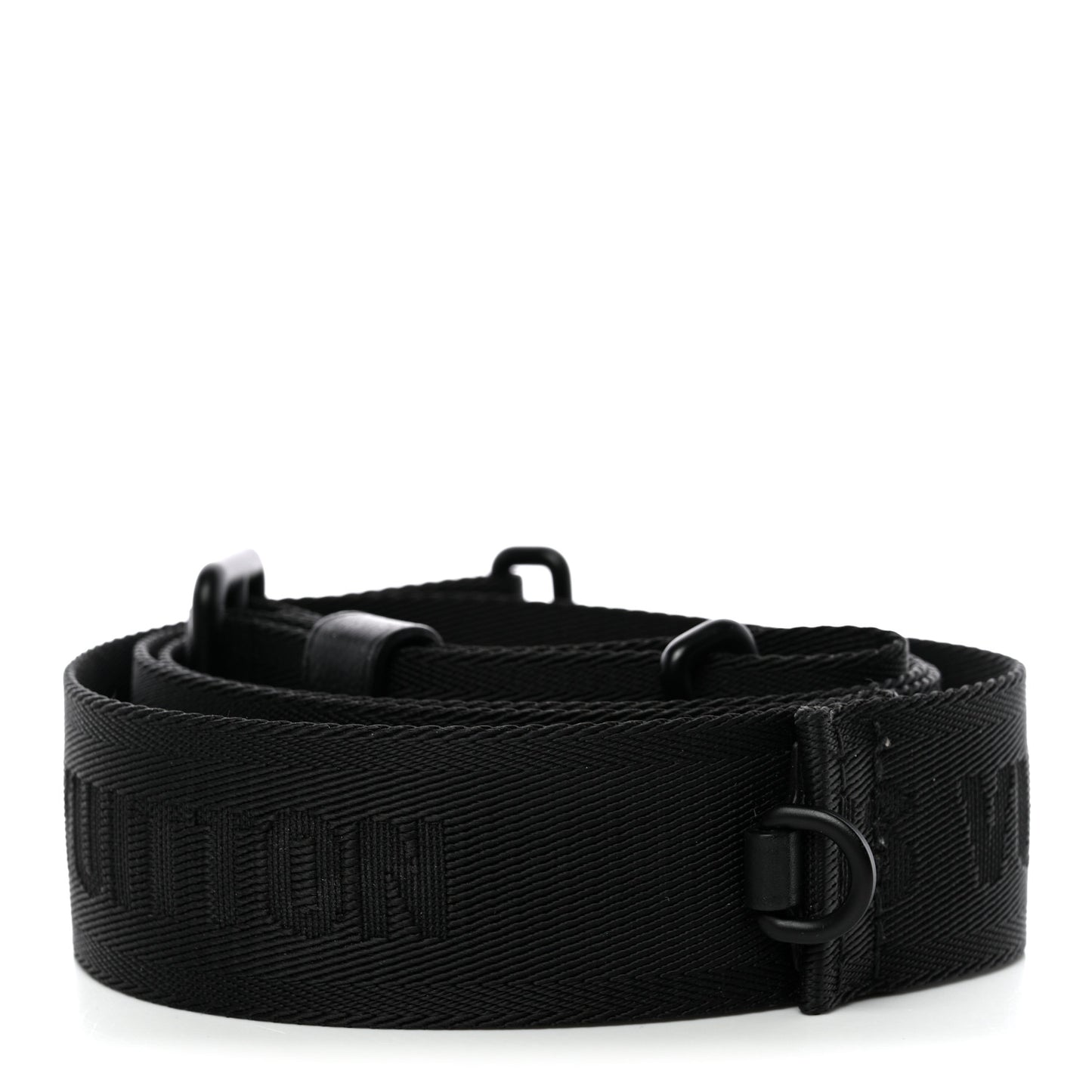 Jacquard Canvas Keepall Bandouliere Adjustable Shoulder Strap Black