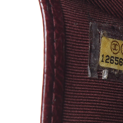 Chanel Distressed Patent Quilted Card Holder Bordeaux 9 of 10