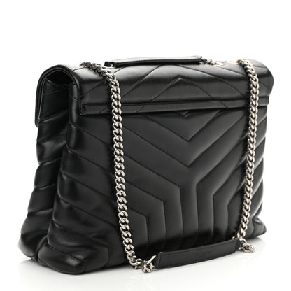 Saint Laurent Calfskin Y Quilted Monogram Medium Loulou Chain Satchel Black 3 of 9