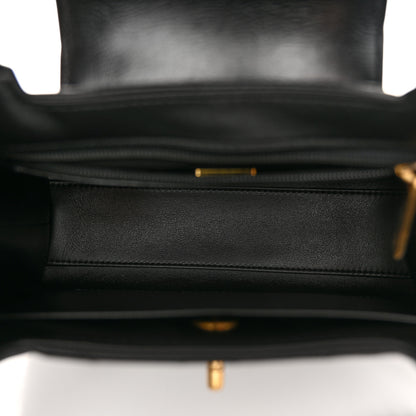 Chanel Shiny Aged Calfskin Quilted Nano Kelly Shopper Black 5 of 10