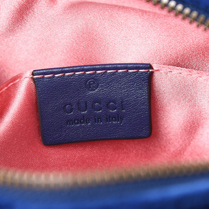 Gucci Velvet Matelasse GG Marmont Belt Bag 85 34 Cobalt Blue 7 of 12