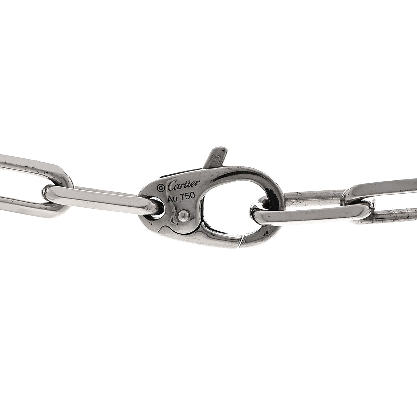 18K White Gold Medium Santos De Cartier Link Necklace