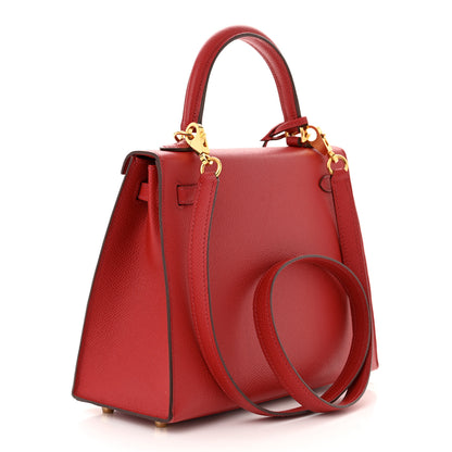 Hermes Epsom Kelly Sellier 25 Rouge Piment 3 of 12