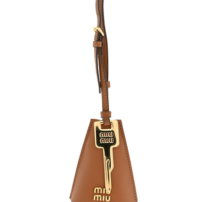 Miu Miu Calfskin Trick Pelle Bag Charm Cognac 5 of 5