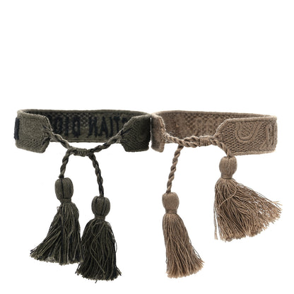 Christian Dior Woven Cotton J'Adior Friendship Bracelet Set Green Khaki 4 of 5