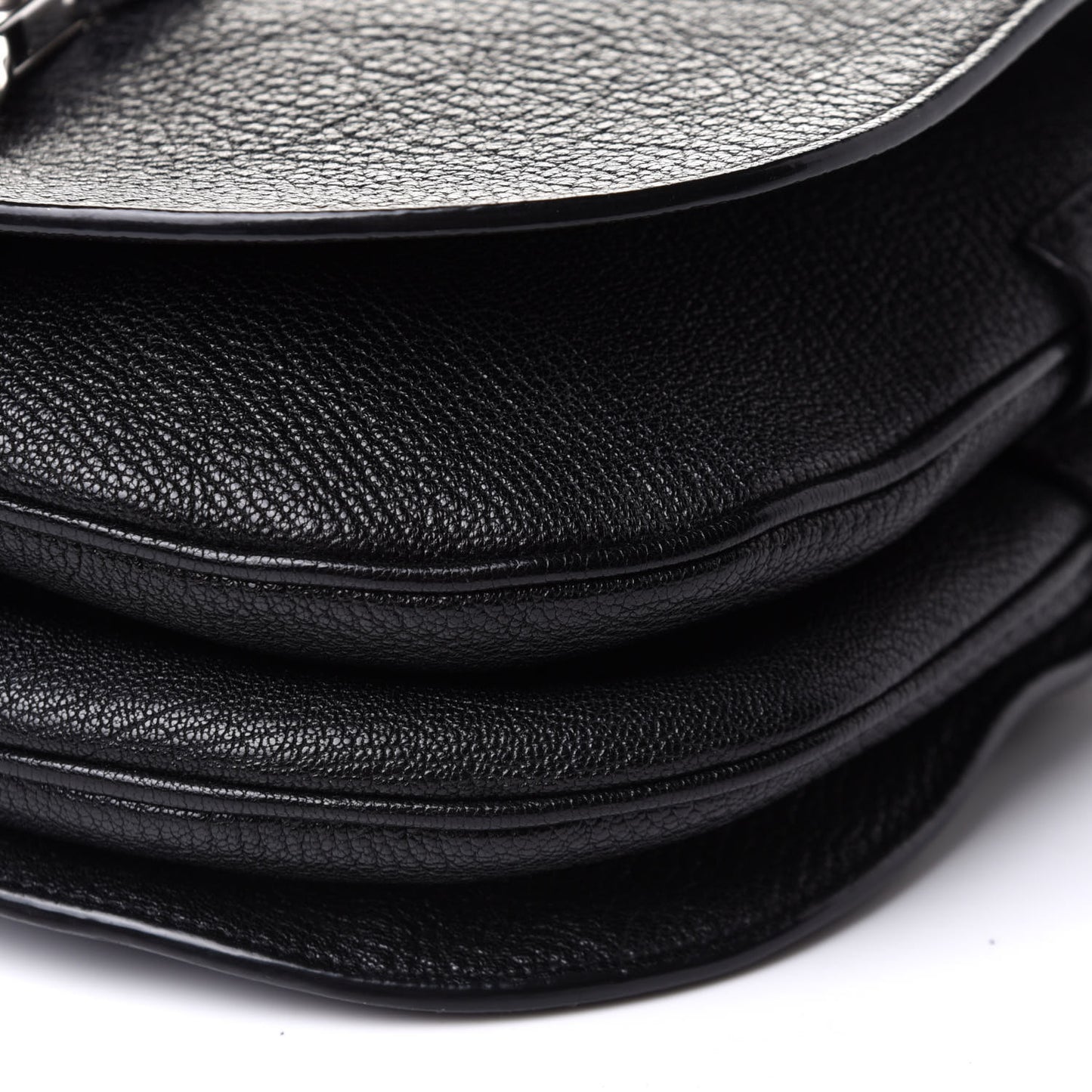 Goatskin Madras Flap Shoulder Bag Black