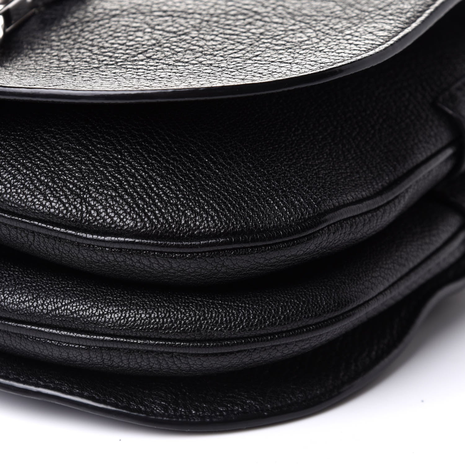 Miu Miu Goatskin Madras Flap Shoulder Bag Black 10 of 10