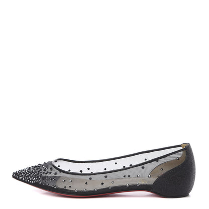Christian Louboutin Crystal Strass Follies Flats 37.5 Black 1 of 7