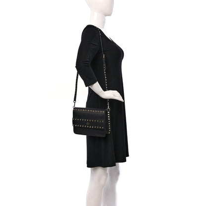 Valentino Garavani Pebbled Calfskin Rockstud Side Slip Crossbody Black 3 of 8