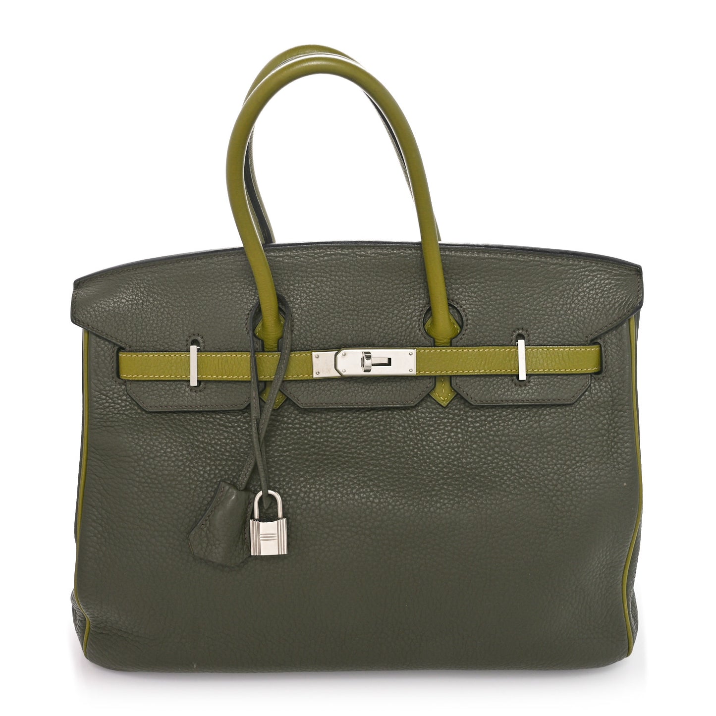 Taurillon Clemence Horseshoe Birkin 35 Vert Veronese Vert Anis