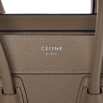 Celine Drummed Calfskin Micro Luggage Dune 7 of 10