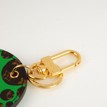 Louis Vuitton Monogram Kusama Pumpkin Dots Key Ring Green 10 of 12
