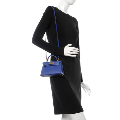 Hermes Epsom Mini Kelly Sellier 20 Bleu Electrique 2 of 9