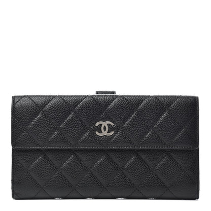 Chanel Caviar Quilted CC Long Double Wallet Black 1 of 8