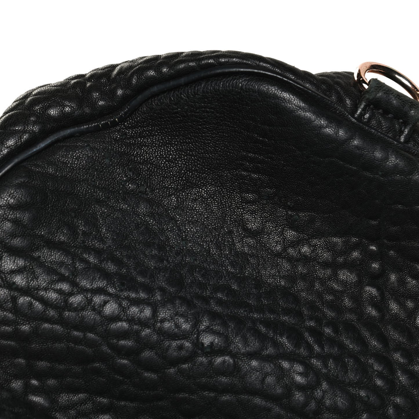 Pebbled Lambskin Rocco Black Rose Gold Hardware