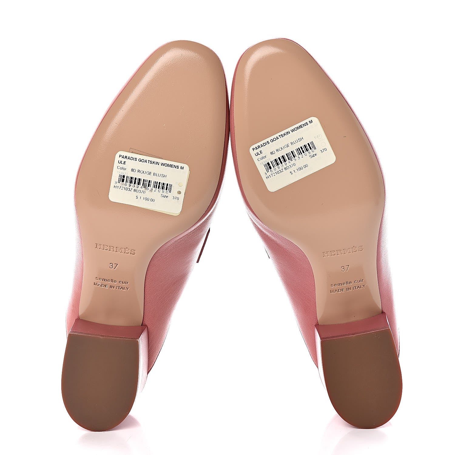 Hermes Goatskin Paradis Mules 37 Rouge Blush 5 of 8