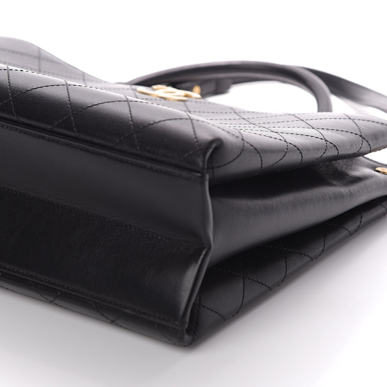 Chanel Lambskin Stitched Frame Shoulder Bag Black 9 of 9