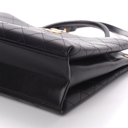Chanel Lambskin Stitched Frame Shoulder Bag Black 9 of 9
