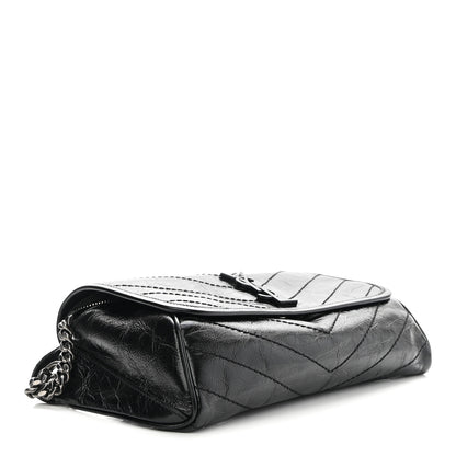 Saint Laurent Crinkled Calfskin Matelasse Monogram Niki Body Bag Black 4 of 8