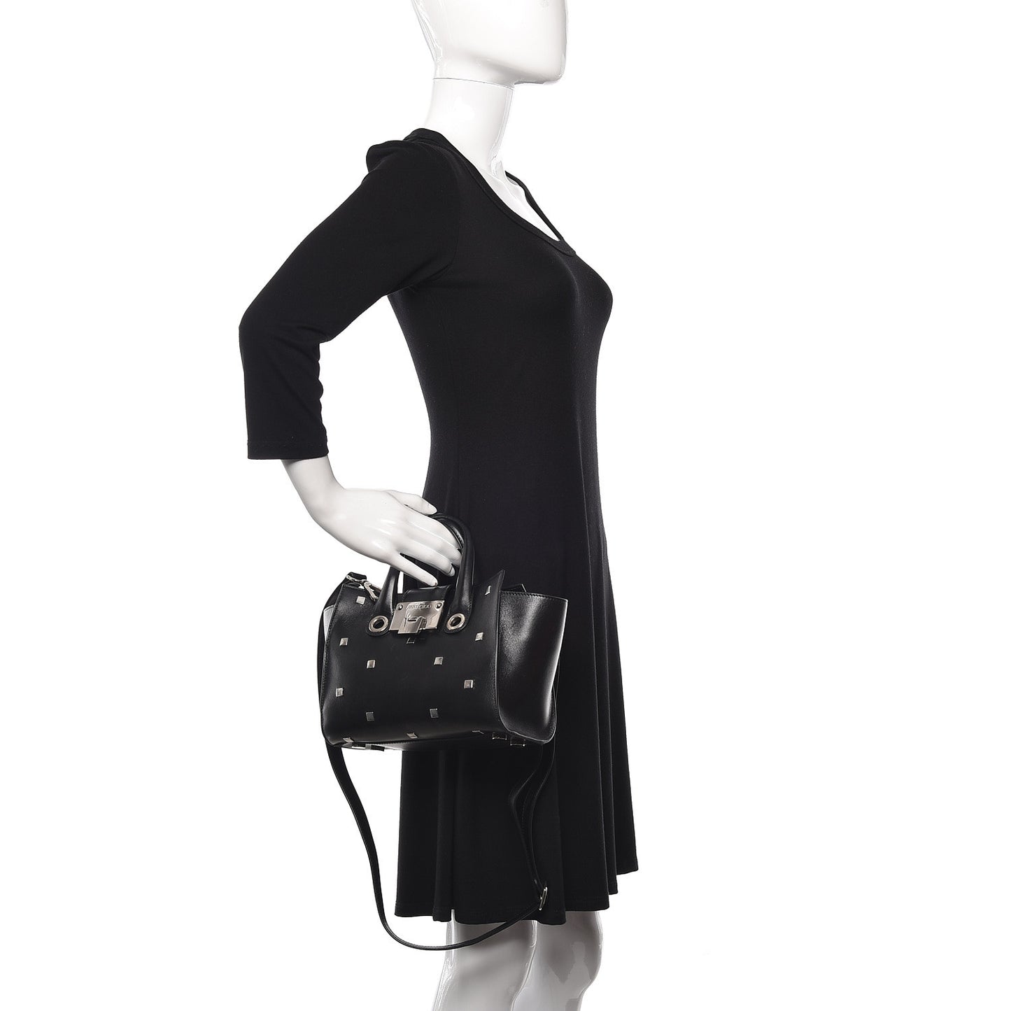 Calfskin Studded Small Riley Black