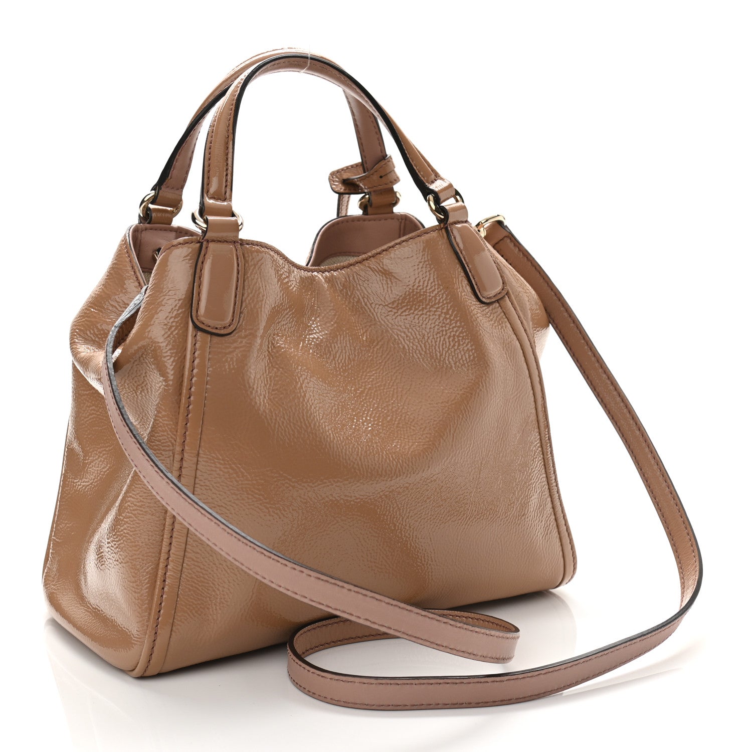 Gucci Patent Small Soho Shoulder Bag Dark Cipria 3 of 10