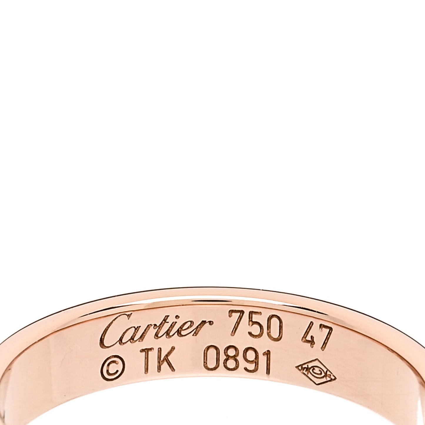 18K Pink Gold 3.5mm LOVE Wedding Band Ring 47 4.25